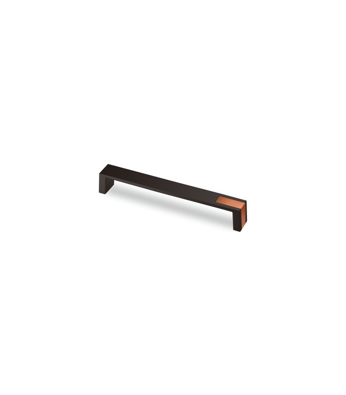 Möbel- Griff, Intra, 9264088, Breite 25x 192mm, Höhe 26mm, schwarz matt/kupferoptik gebürstet