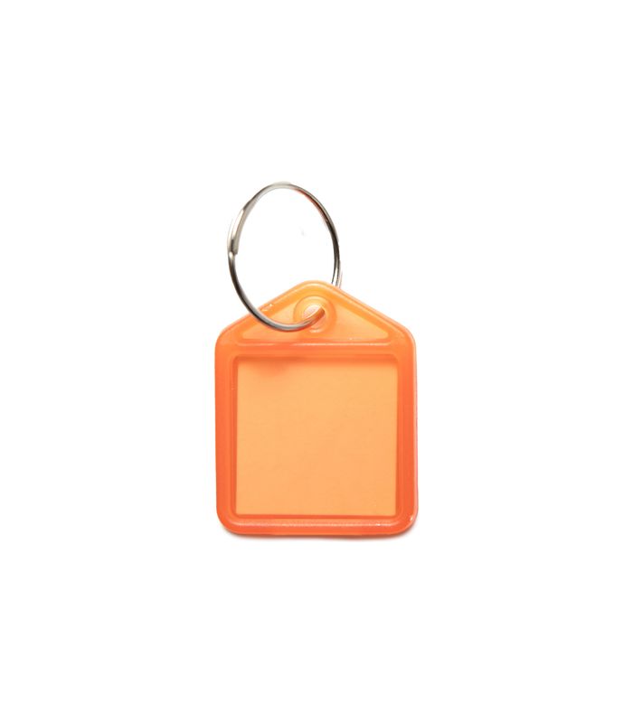Schlüsselanhänger Kunststoff orange 27x38 mm pro Farbe