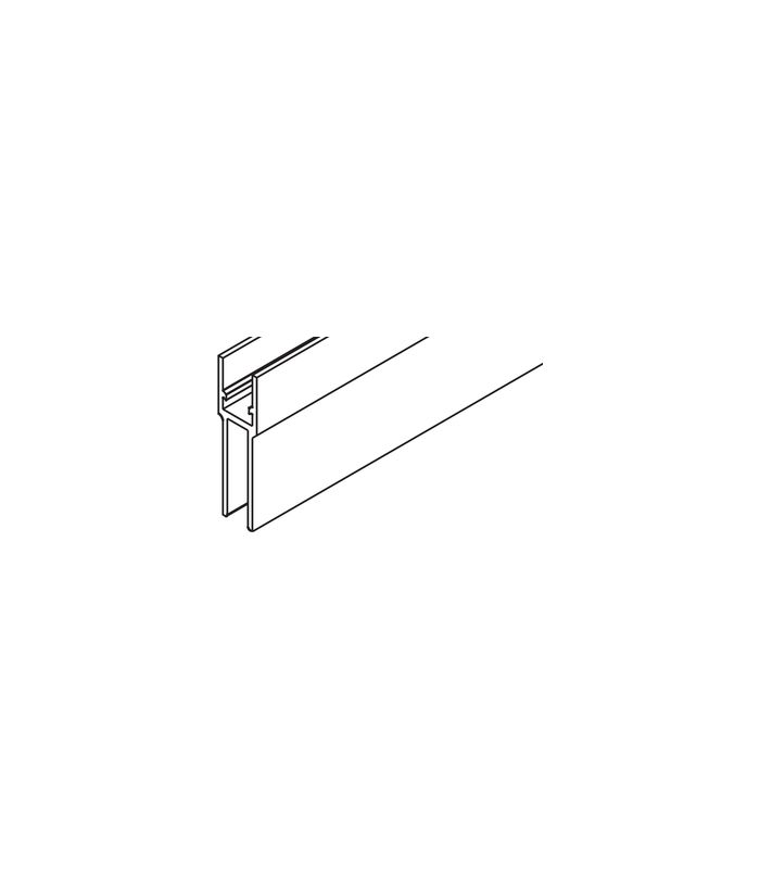 Trag-Glashalteprofil LM 6500mm ungebohrt farblos eloxiert geb. (Glas bis 10mm)
