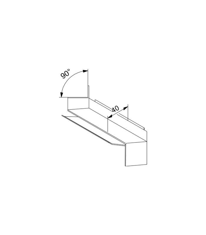Gleit-Stoßverbinder G2 blank Außeneck 400 mm 90 Grad