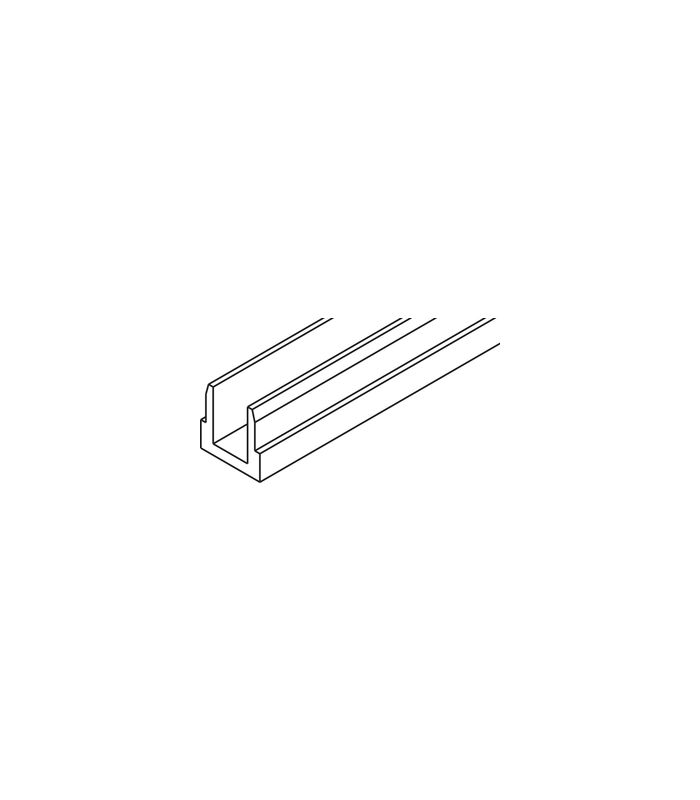 Aufnahmeprofil zu Festteil Glas und Holz LM 6000mm farblos eloxiert ungebohrt