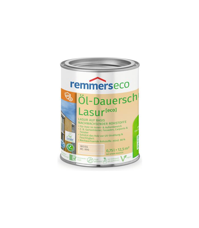 Öl-Dauerschutz-Lasur [eco] weiß (RC-990) 0.75 l