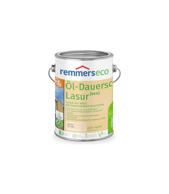 Öl-Dauerschutz-Lasur [eco] weiß (RC-990) 2.5 l