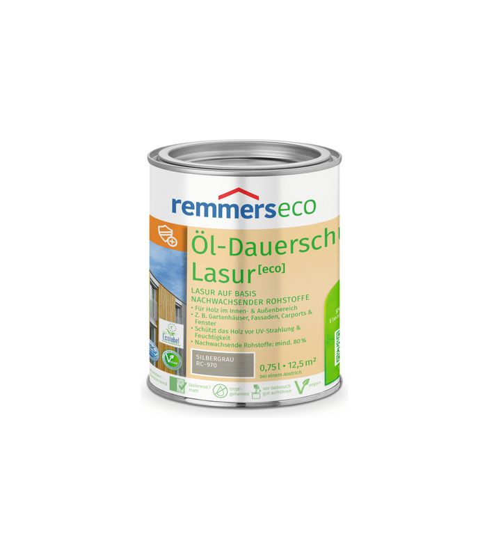 Öl-Dauerschutz-Lasur [eco] silbergrau (RC-970) 0.75 l