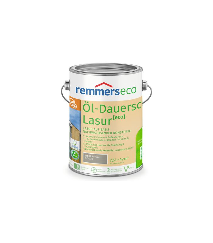 Öl-Dauerschutz-Lasur [eco] silbergrau (RC-970) 2.5 l