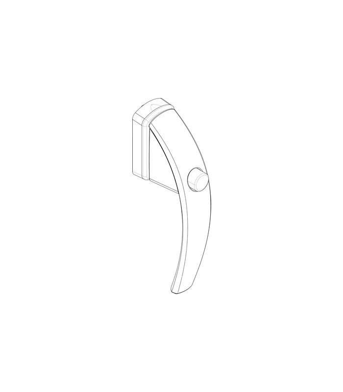 Fenstergriff,Druckkn.,univ.,7/43 Swing,Standard,schwarzbraun