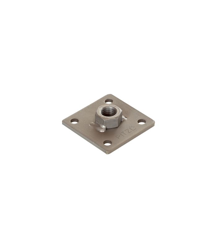 5-Loch-Platte M24 mit Mutter verschweisst 80 x 80 x 5 mm ZiNiP