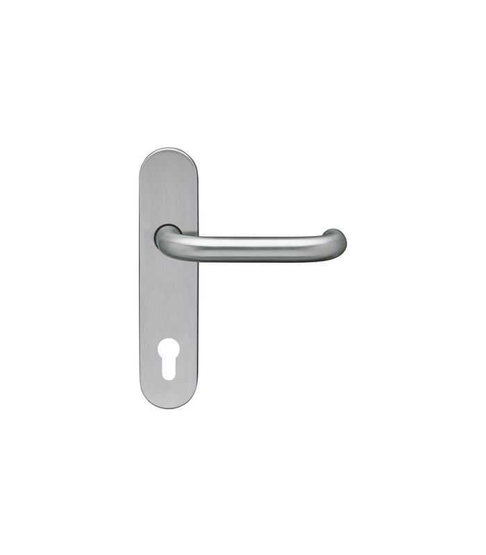 Langschildgarnitur Kreta EL27A PZ 92mm Edelstahl matt 200x40mm TS 27-60mm