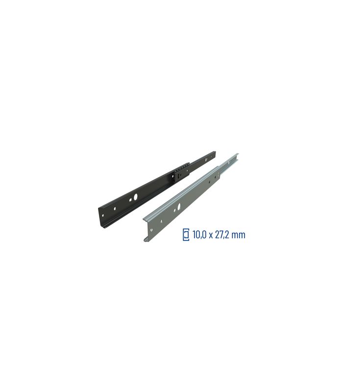 Teilauszug 010 20 kg/Pr Länge 400 mm Zuhaltung, Aushalterung, Air Motion