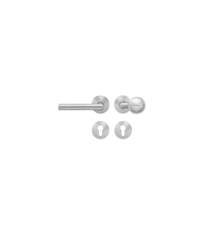 Wechsel-Rosettengarnitur Rhodos XL EPRO18 GK4 Edelstahl matt links TST 35-75mm