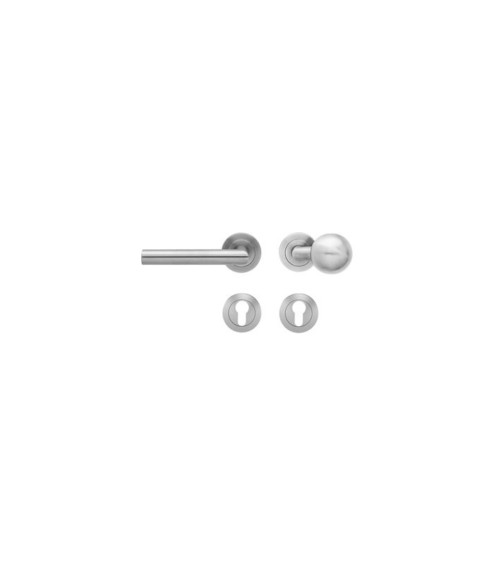 Wechsel-Rosettengarnitur Rhodos ER28 PZ Edelstahl matt links TS 39-48mm