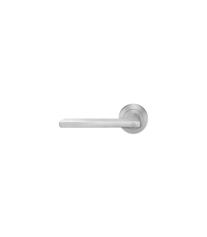 Drücker-Rosettengarnitur Montana ER54 DIN L ohne Schlüsselrosette Edelstahl matt KD Basic TS 45mm