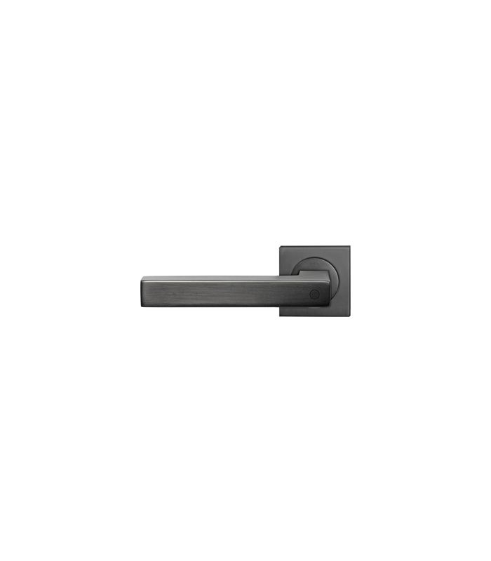 Drücker-Rosettengarnitur Seattle ER46Q DIN L ohne Schlüsselrosette Titan grau KD Basic TS 45mm
