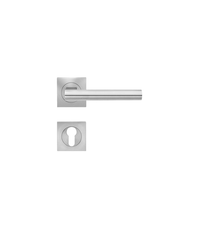 Drücker-Rosettengarnitur Madeira ER45Q PZ Edelstahl matt TS 39-48mm