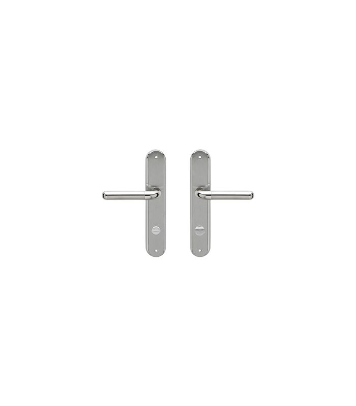 Langschildgarnitur Lignano Steel RL35 BAD 78mm Chrom/Nickelmatt TS 38-48mm