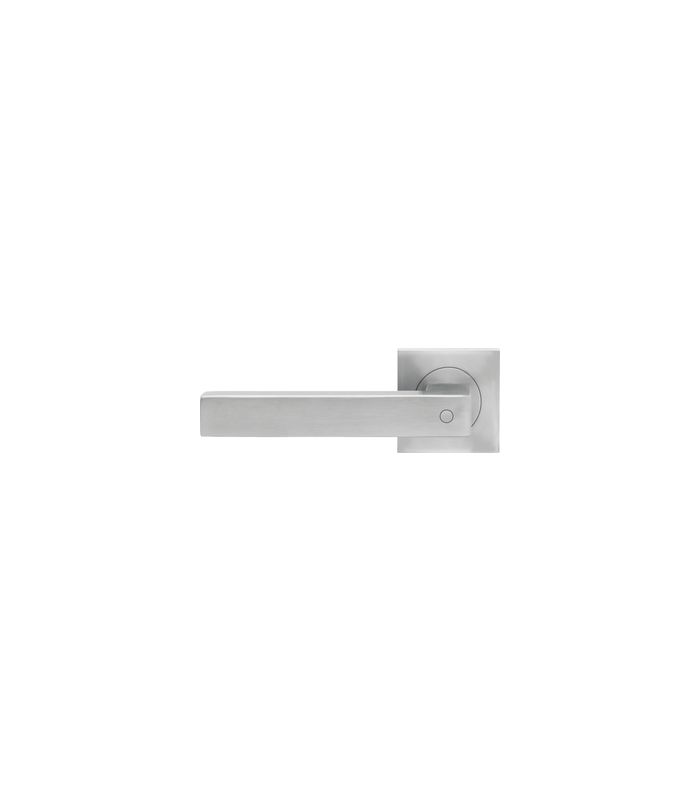 Drücker-Rosettengarnitur Seattle ER46Q DIN L ohne Schlüsselrosette Edelstahl matt KD Basic TS 45mm
