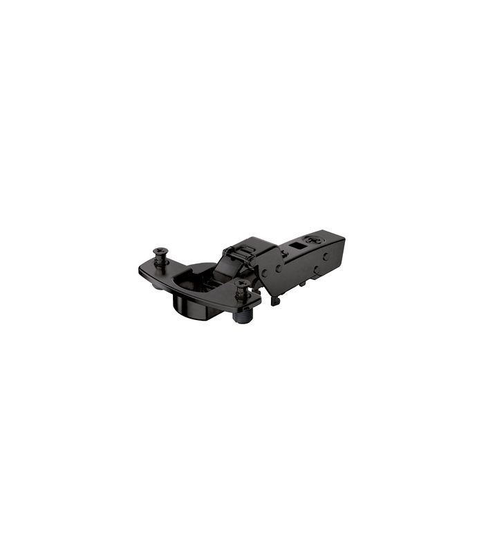 Sensys Dicktürscharnier, Türdicke bis 32 mm, ohne Schließautomatik (Sensys 8661), in obsidianschwarz, einliegend, Öffnungswinkel 95°, Bohrbild TH 52 x 5,5 mm, mit Spreizmuffen (ø 10 x 11)