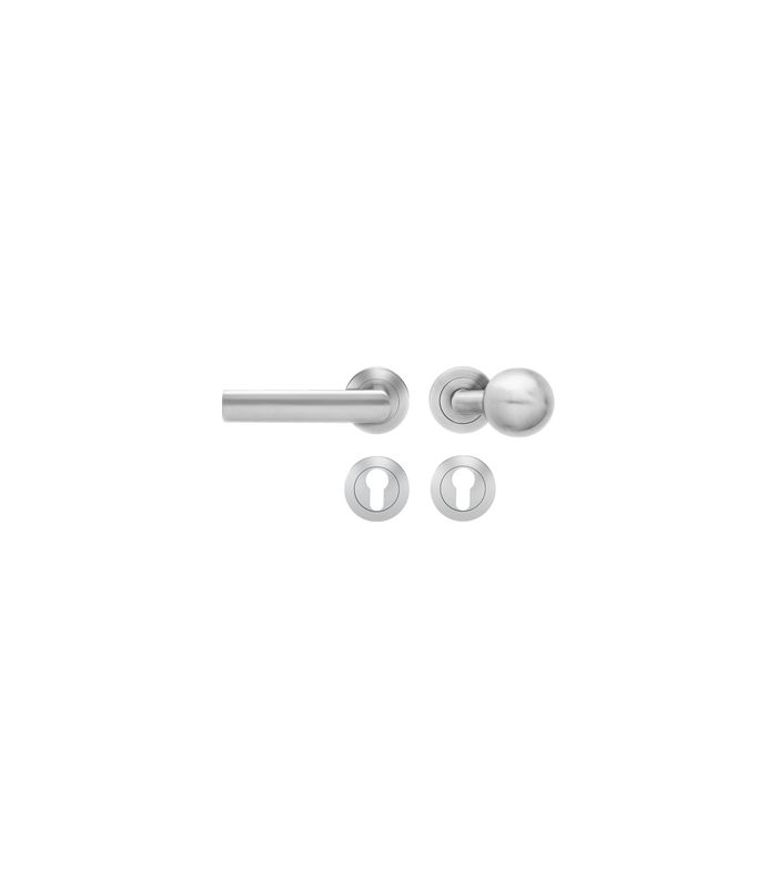 Wechsel-Rosettengarnitur Island ER14 PZ Edelstahl matt links TS 39-48mm