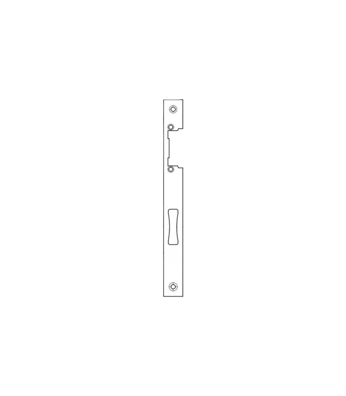 Schließblech für Rohrrahmenschloss Niro 245x24x3, DIN LS für elektr. Öffner