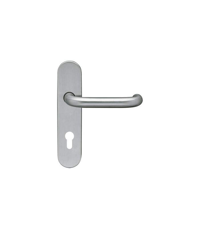 Langschildgarnitur Kreta EL27A PZ 72mm Edelstahl matt 200x40mm TS 27-60mm