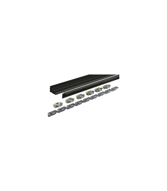 MB-Lauf-/Führ.prof.set,ob.lauf.,auflieg.TopLine XL 9336470,schwarz eloxiert, 4000mm