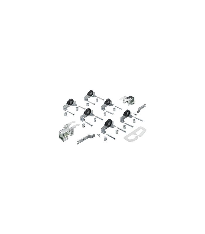 MB-Schiebetürbeschläge-Set, 3-T. 45077, TS16-19mm, für einliegende Türen, 50kg