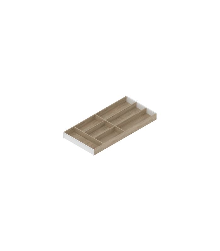 AMBIA-LINE Besteckeinsatz, für LEGRABOX/MERIVOBOX Schubkasten, Holzdesign, 7 Besteckfächer, NL=650 mm, Breite=300 mm, Bard.Eiche/seidenwei