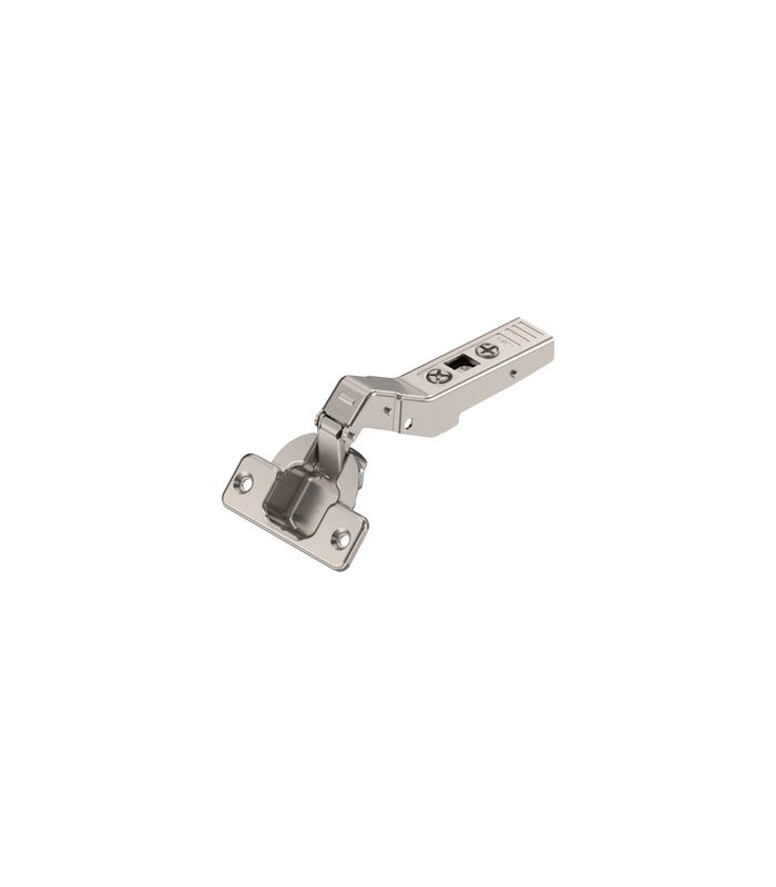 CLIP top Winkelscharnier 45° I, halbaufschlagend, ohne Feder, Topf: Schrauben, vernickelt