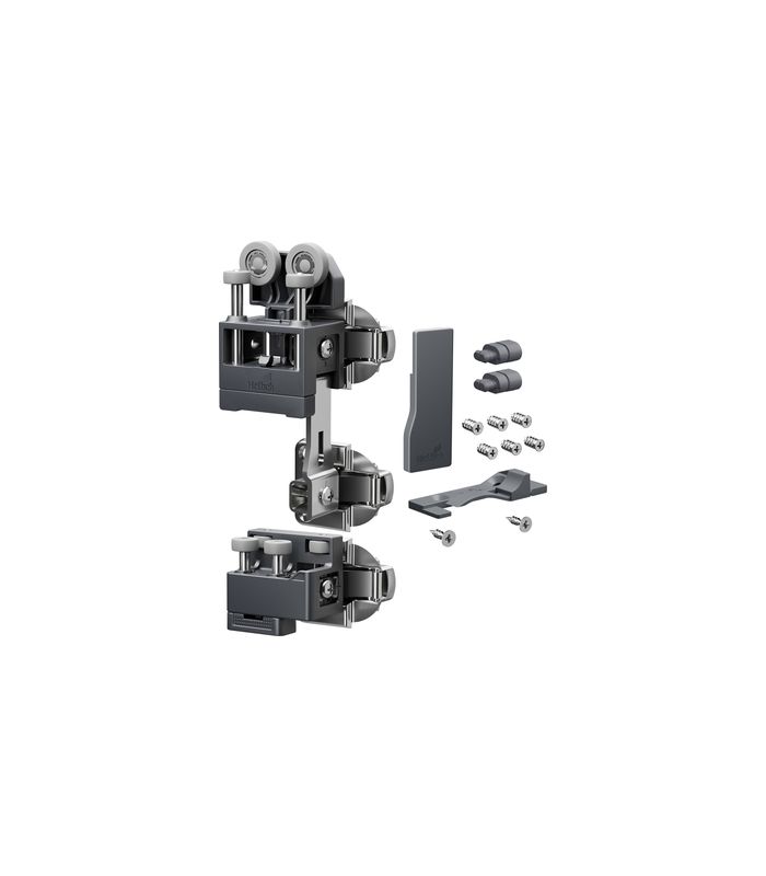 Falttürbeschläge-Set,rs,mit SA,schwer WingLine L,2-flg.,max.25kg,anthrazit