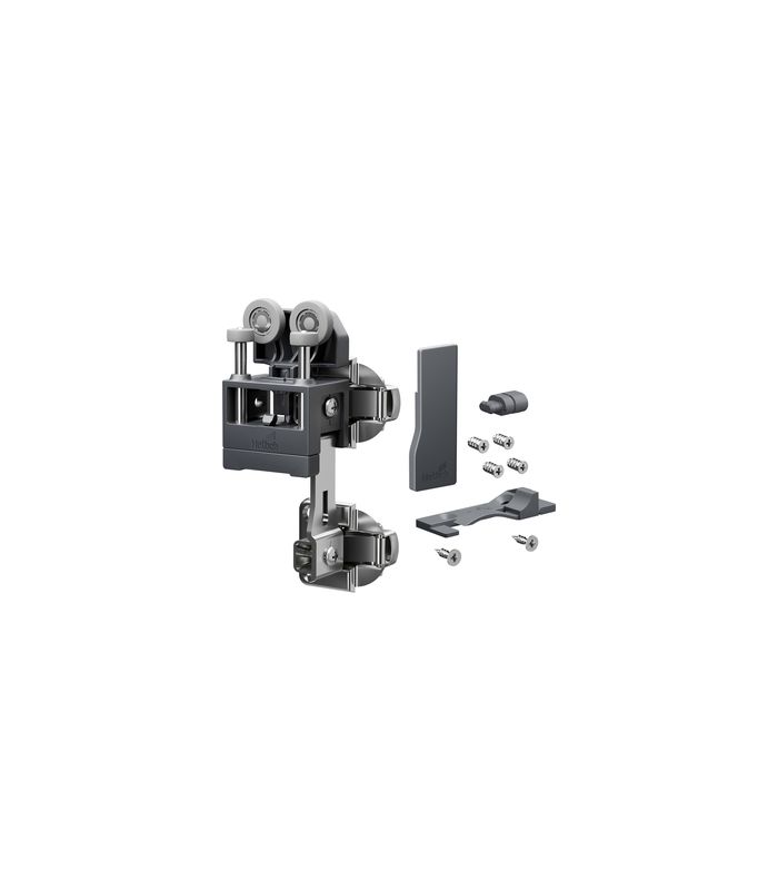 Falttürbeschläge-Set,rs,mit SA,leicht WingLine L,2-flg.,max.12kg,anthrazit
