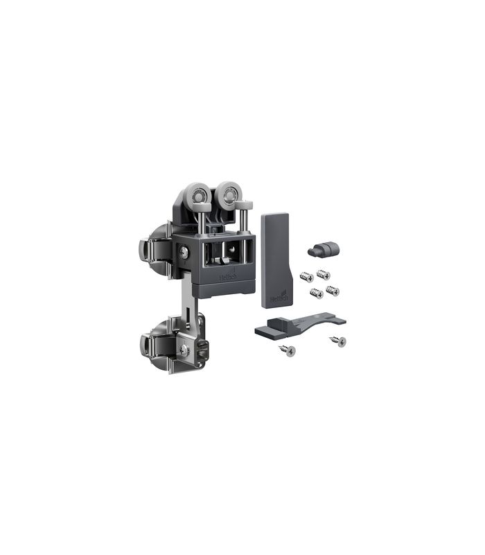 Falttürbeschläge-Set,ls,mit SA,leicht WingLine L,2-flg.,max.12kg,anthrazit