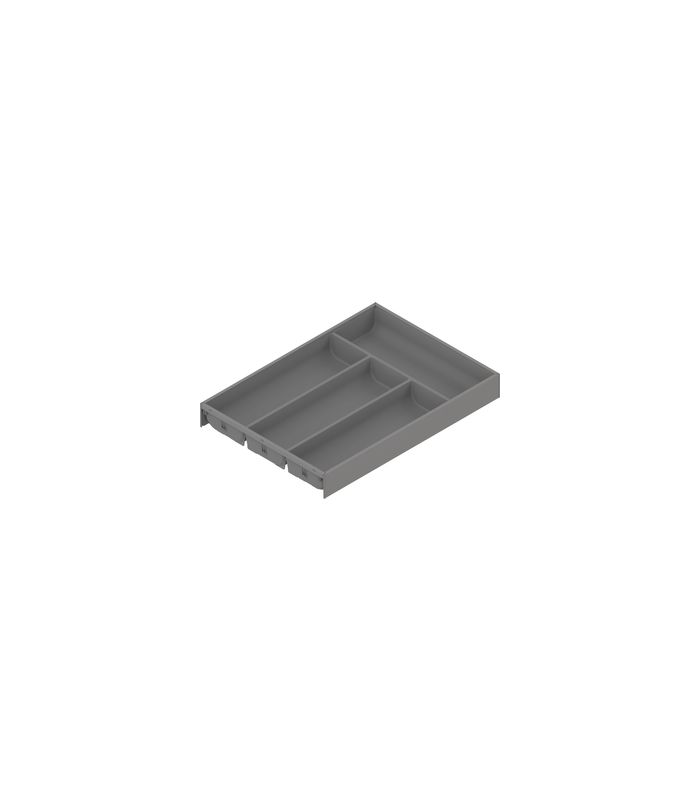 AMBIA-LINE Besteckeinsatz, für MERIVOBOX Schubkasten, Kunststoff / Stahl, 4 Besteckfächer, NL=450 mm, Breite=300 mm, indiumgrau matt