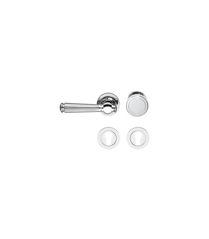 Drücker-Rosettengarnitur Schöntal R260 WG L Chrom TS 38-48mm