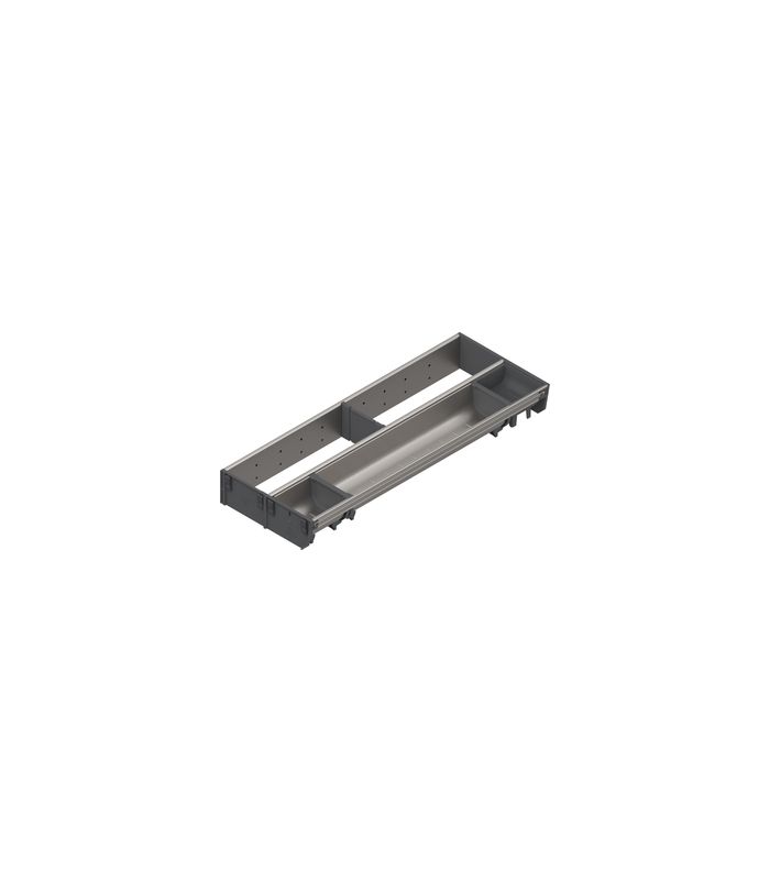 ORGA-LINE Kombi-Set (teilausfüllend), für TANDEMBOX Schubkasten, NL=550 mm, KB=350 mm, Breite=200 mm, inox-gebü/staubgr