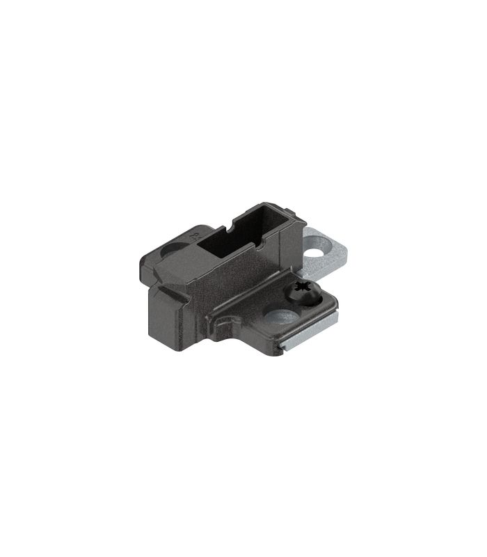 CLIP Montageplatte, kreuz, 9 mm, Zink, HV: 2-teilig, onyxschwarz