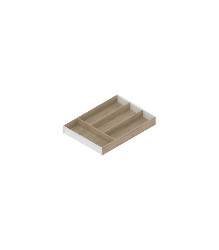 AMBIA-LINE Besteckeinsatz, für LEGRABOX/MERIVOBOX Schubkasten, Holzdesign, 4 Besteckfächer, NL=450 mm, Breite=300 mm, Bard.Eiche/seidenwei