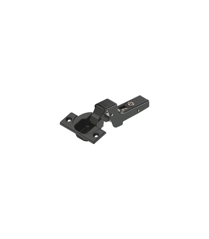 CLIP top Standardscharnier 110°, Innenanschlag, ohne Feder, Topf: Schrauben, onyxschwarz
