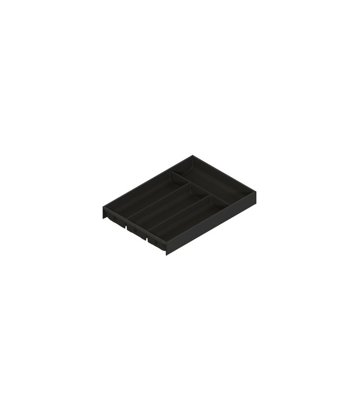 AMBIA-LINE Besteckeinsatz, für LEGRABOX/MERIVOBOX Schubkasten, Kunststoff / Stahl, 4 Besteckfächer, NL=450 mm, Breite=300 mm, carbonschwarz matt