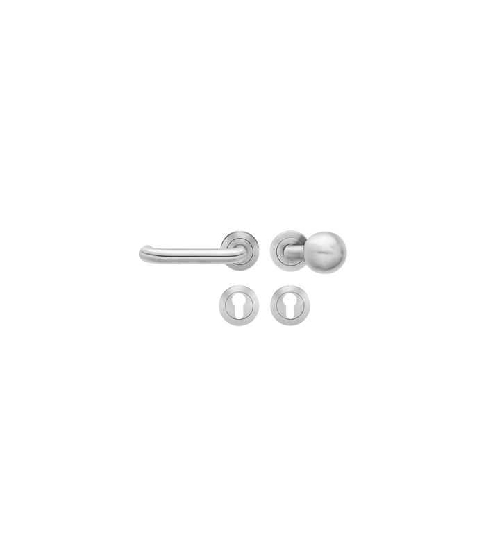 Wechsel-Rosettengarnitur Kreta ER27 PZ Edelstahl matt links TS 39-48mm