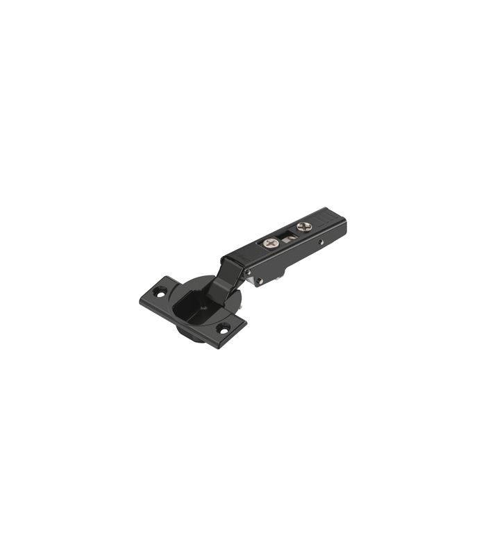 CLIP top Standardscharnier 110°, Eckanschlag, ohne Feder, Topf: Schrauben, onyxschwarz