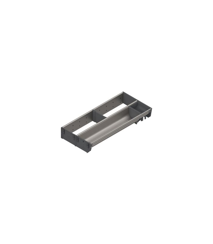 ORGA-LINE Kombi-Set (teilausfüllend), für TANDEMBOX Schubkasten, NL=450 mm, KB=350 mm, Breite=200 mm, inox-gebü/staubgr