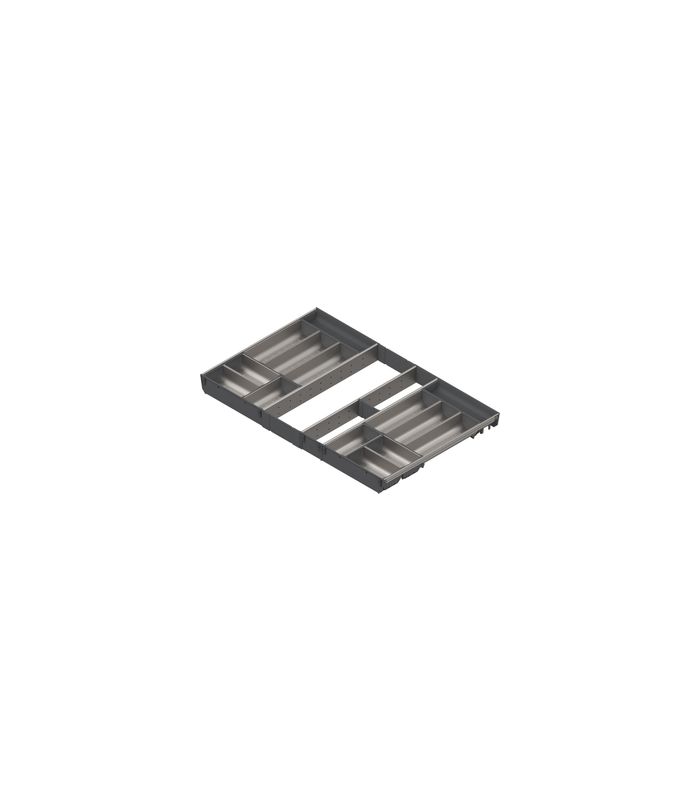 ORGA-LINE Schalen-Set (vollausfüllend), für TANDEMBOX Schubkasten, NL=550 mm, KB=900 mm, inox-gebü/staubgr