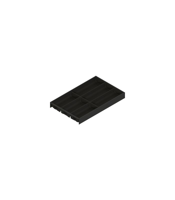 AMBIA-LINE Besteckeinsatz, für LEGRABOX/MERIVOBOX Schubkasten, Kunststoff / Stahl, 6 Besteckfächer, NL=500 mm, Breite=300 mm, carbonschwarz matt