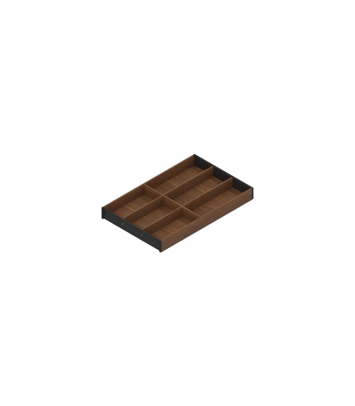 AMBIA-LINE Besteckeinsatz, für LEGRABOX/MERIVOBOX Schubkasten, Holzdesign, 6 Besteckfächer, NL=500 mm, Breite=300 mm, Tenn.Nuss/carbonschw