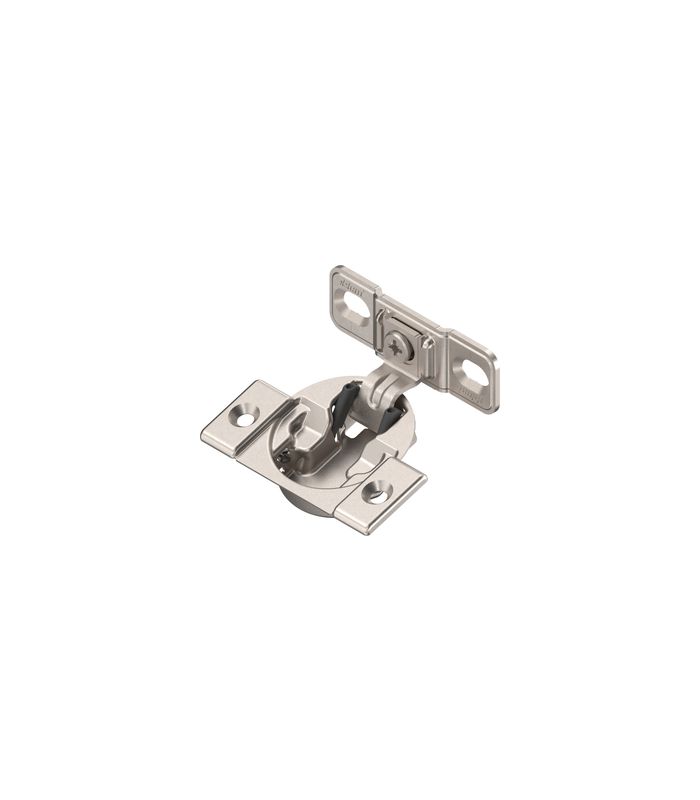 COMPACT Scharnier, 1 3/8" oder größer", 107°, mit Feder, Montageplatte: Schrauben, Topf: Schrauben, vernickelt