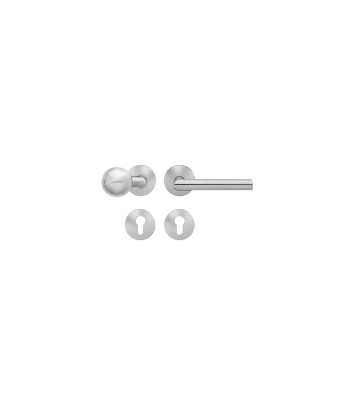Wechsel-Rosettengarnitur Rhodos XL EPRO18 GK4 Edelstahl matt rechts TST 35-75mm