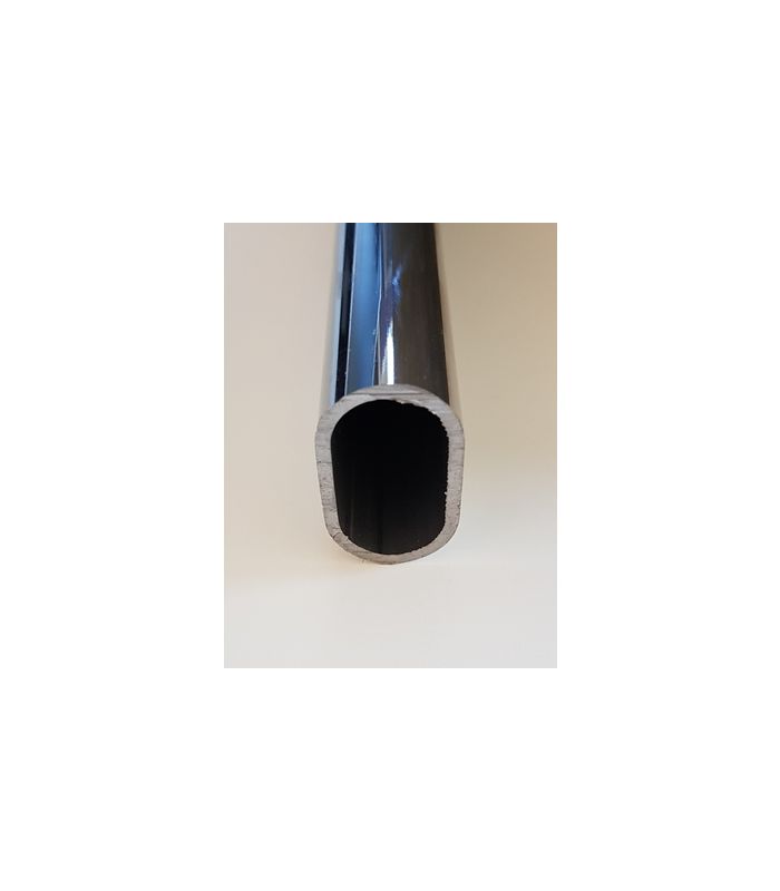 Oval-Rohr nahtlos verchromt 35 x 20 x 2 mm 2000 mm