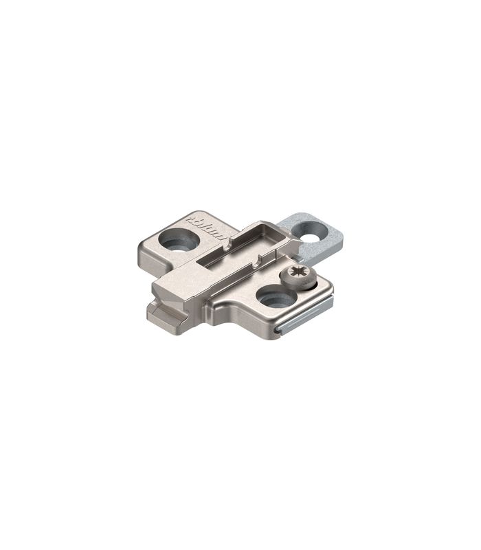 CLIP Montageplatte, kreuz, 0 mm, Zink, Systemschrauben, HV: 2-teilig, vernickelt