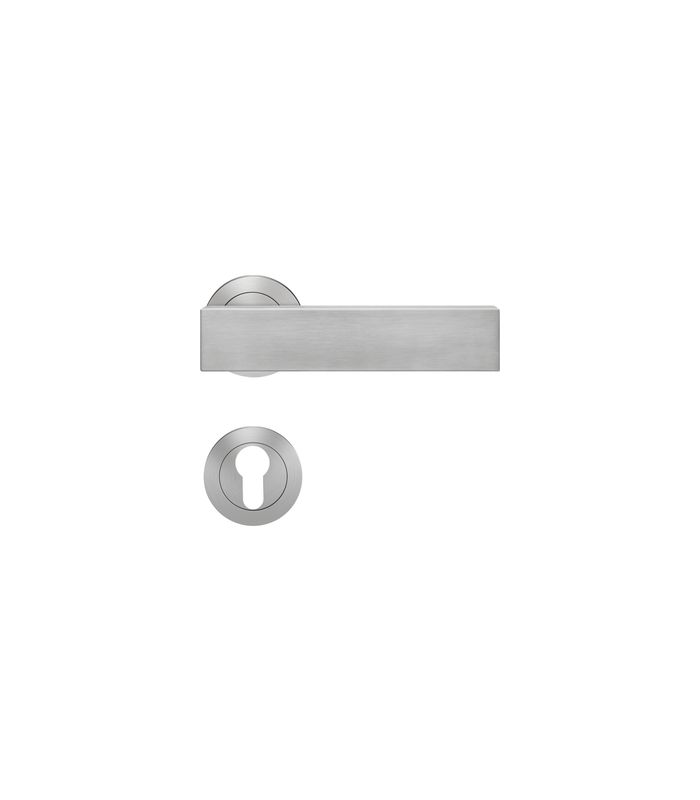 Drücker-Rosettengarnitur Milano ER52 PZ Edelstahl matt TS 39-48mm