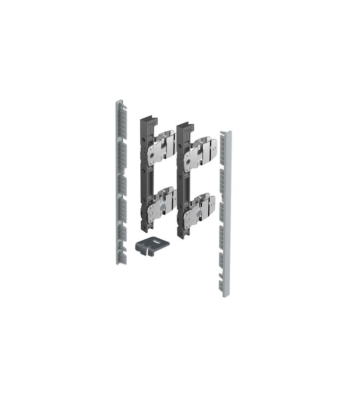 AvanTech YOU Verbinderset für Innenfront zum Selbstablängen, Nutzung mit Zarge, Systemhöhe 187, silber